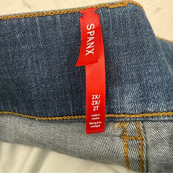 SPANX Jeans Denim Flare Vintage Indigo Blue Pull On Long Y2K 20456R Plus Size 2X - Picture 4 of 11